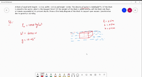 a-block-of-wood-with-length-25-m-width-05-m-and-height-04m-the-density-of-water-is-1000kgm3-if-the-block-is-placed-in-the-water-what-is-the-buoyant-force-if-the-weight-of-the-block-is-6000-n-36321