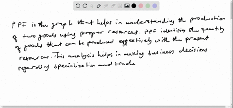lookup-a-production-possibilities-frontier-ppf-graph-what-role-does-the-production-possibility-frontier-ppf-model-have-in-making-business-decisions-regarding-specialization-and-trade