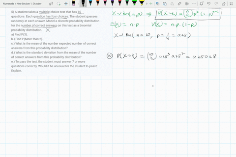 5-a-student-takes-a-multiple-choice-test-that-has-10-questions-each-question-has-four-choices-the-student-guesses-randomly-at-each-answer-model-a-discrete-probability-distribution-for-the-nu-82545