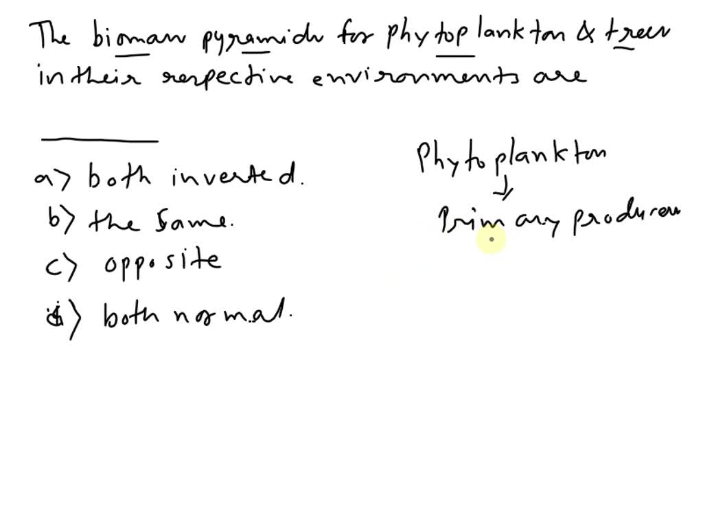 SOLVED: The biomass pyramids for phytoplankton and trees in their ...