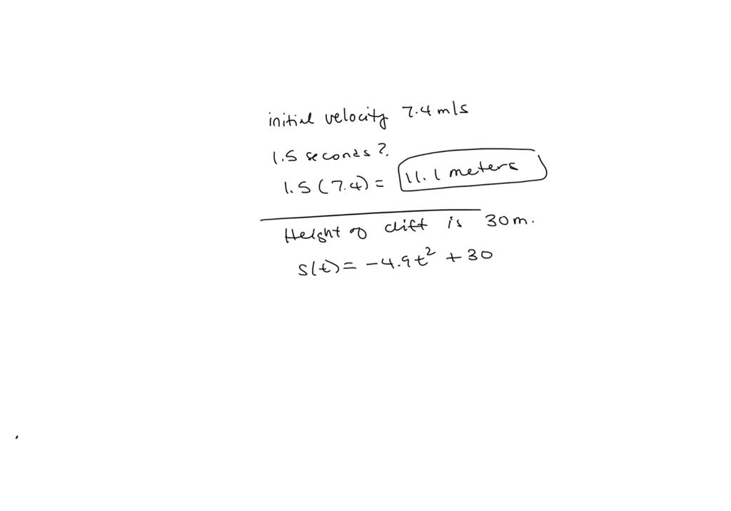 SOLVED a rock is falling straight down with an initial velocity of 7