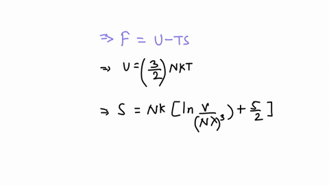 obtain-the-most-probable-distribution-of-n-molecules-of-an-ideal-gas-contained-in-two-equal-and-connected-volumes-at-the-same-temperature-by-minimizing-the-helmholtz-free-energy-for-the-two-09207