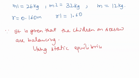 5-repeat-the-seesaw-problem-in-example-91-with-the-center-of-mass-of-the-seesaw-0160-m-to-the-left-of-the-pivot-on-the-side-of-the-lighter-child-and-assuming-a-mass-of-120-kg-for-the-seesaw-59012