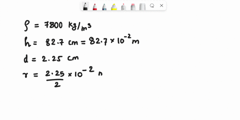 on a part time job you are asked to bring a cylindrical iron rod of ...