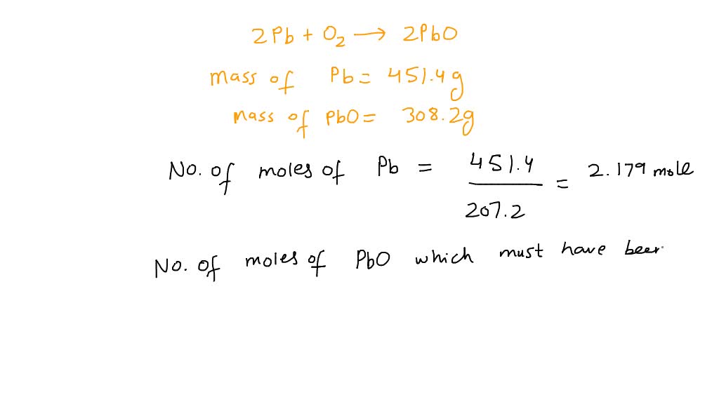 SOLVED: Consider the reaction. 2Pb(s)+O2(g) 2PbO(s)2Pb(s)+O2(g) 2PbO(s ...