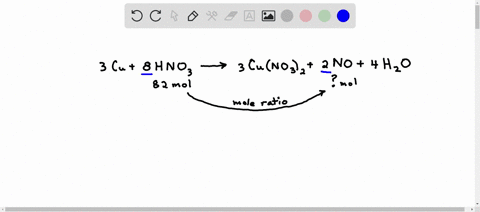3-cu-8hno3-g-3-cuno32-2-no-4-h2o-in-the-above-equation-how-many-moles-of-no-can-be-made-when-82-moles-of-hno3-are-consumed-49268