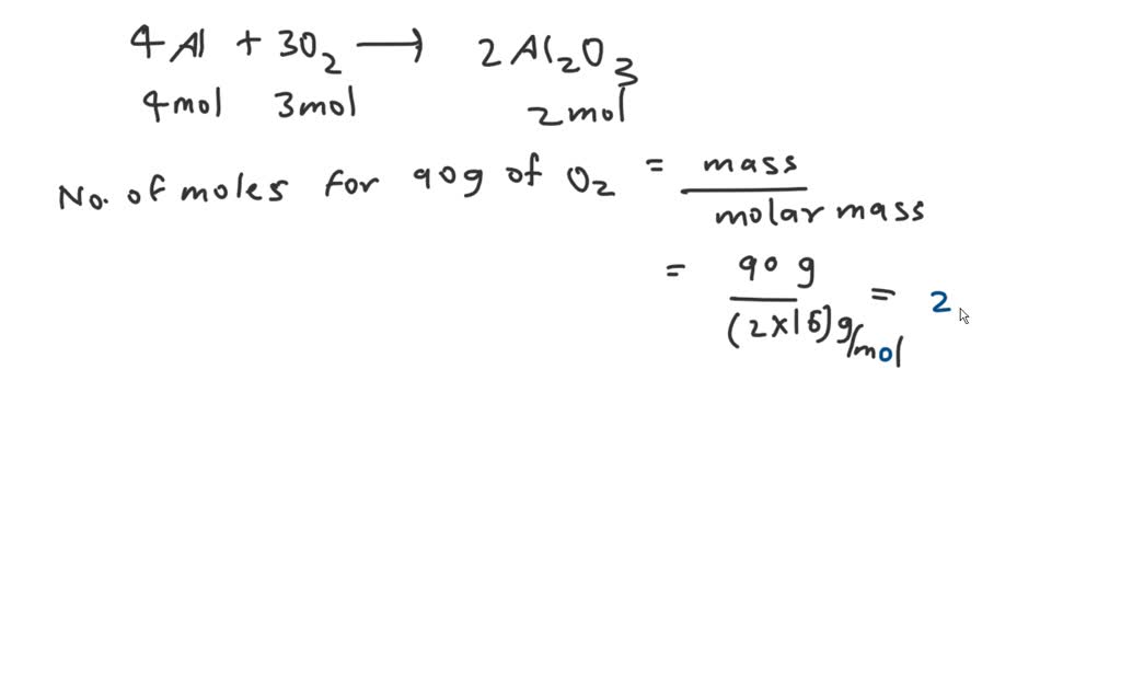 SOLVED: Consider the following unbalanced equation: Al + O2 = Al2O3 ...