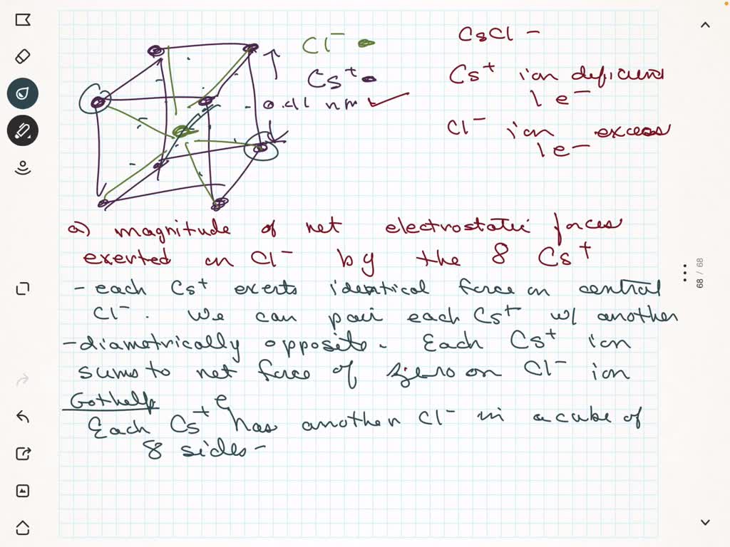 SOLVED: In crystals of the salt cesium chloride, cesium ions Cs+ form ...