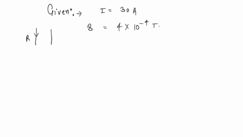 a-long-straight-wire-carrying-a-current-of-30a-is-placed-in-an-external-uniform-magnetic-field-of-induction-4104t-the-magnetic-field-is-acting-parallel-to-the-direction-of-the-current-the-magnitude-of