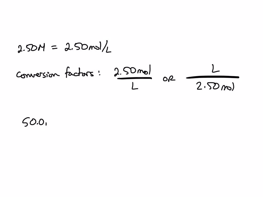 Molarity conversion clearance