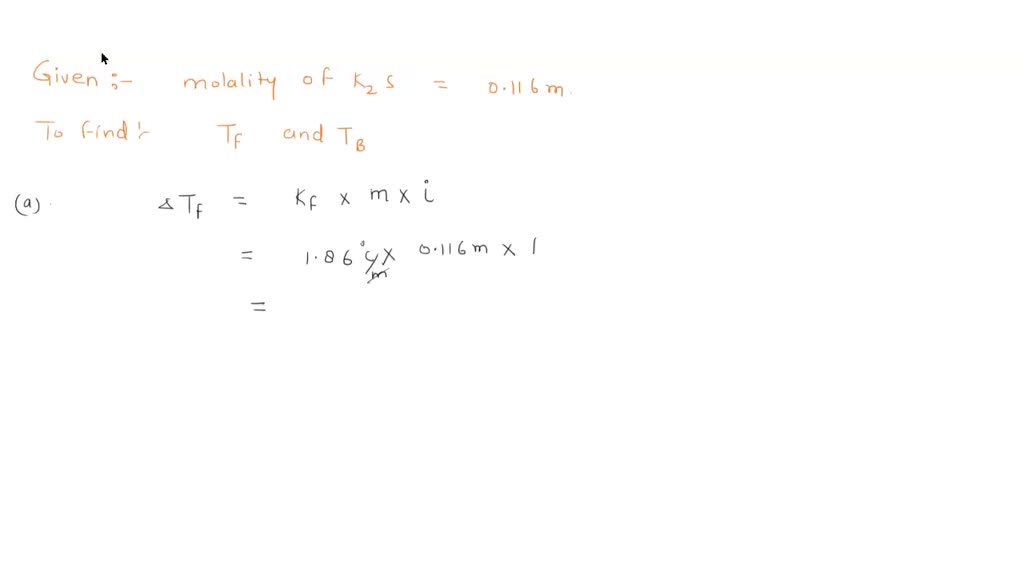 SOLVED: Calculate the freezing point of the solution containing 0.116 M ...