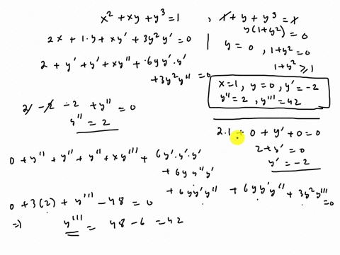 if-x2-xy-y3-1-find-the-value-of-y-at-the-point-where-x-1-83624