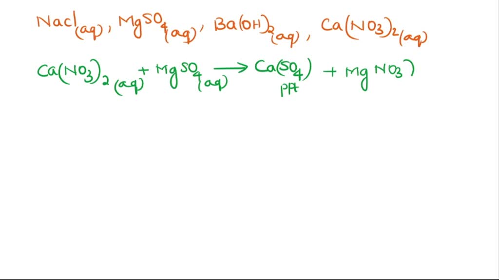 SOLVED: For each pair of reactants, determine if a precipitation ...