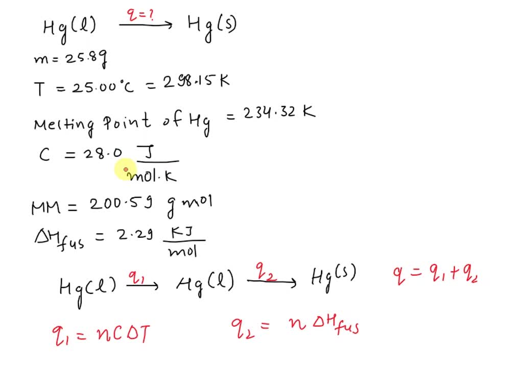 SOLVED: Calculate the heat energy released when 25.8 g of liquid ...