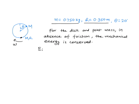 a-solid-disk-of-mass-m-0750-kg-and-radius-r-0350-m-is-suspended-vertically-and-is-free-to-rotate-about-its-center-without-friction-point-object-that-has-the-same-mass-as-the-disk-is-placed-a-42286