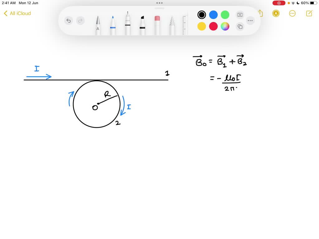 SOLVED: A conductor consists of a circular loop of radius R and two ...