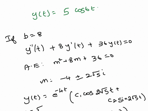 the-motion-of-a-mass-spring-system-with-damping-is-governed-by-yt-by-t-36yt-0-y0-5-andy-0-0-find-the-equation-of-motion-and-sketch-its-graph-for-b-0-8-12and-20-what-is-the-equation-of-motion-62098