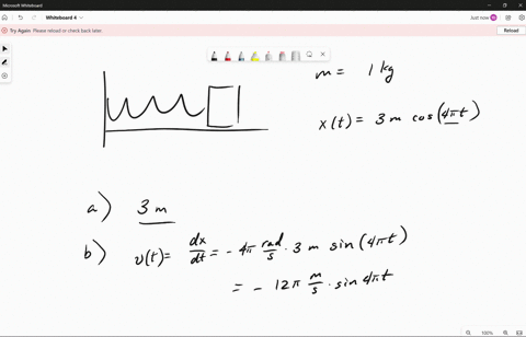 a-10-kg-block-attached-to-a-spring-oscillates-on-a-horizontal-frictionless-surface-according-to-the-equation-x-3cosst-with-appropriate-units_-a-whats-the-amplitude-of-the-motion-the-period-o-28897