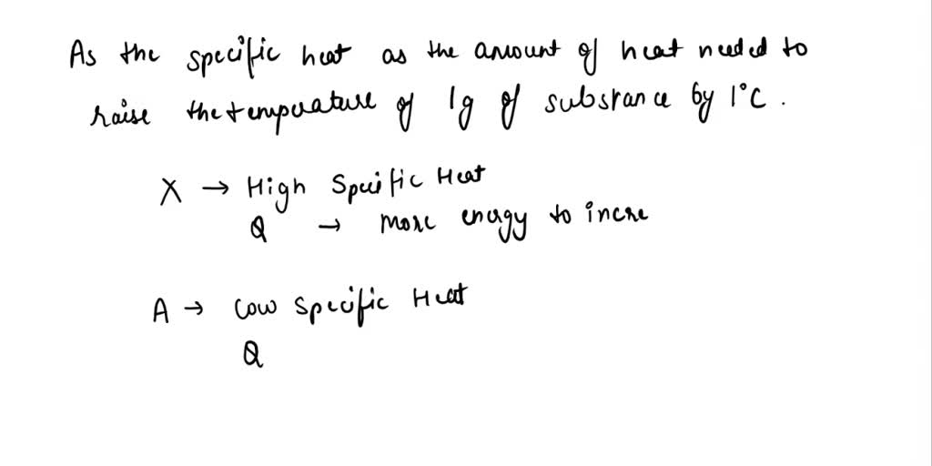 If substance X has a higher specific heat value, how will the