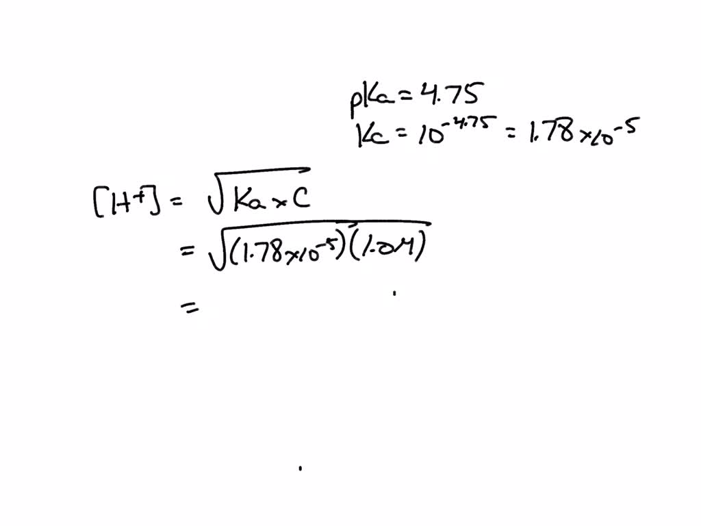SOLVED The concentration of acetic acid (pKa = 4.75) in vinegar is