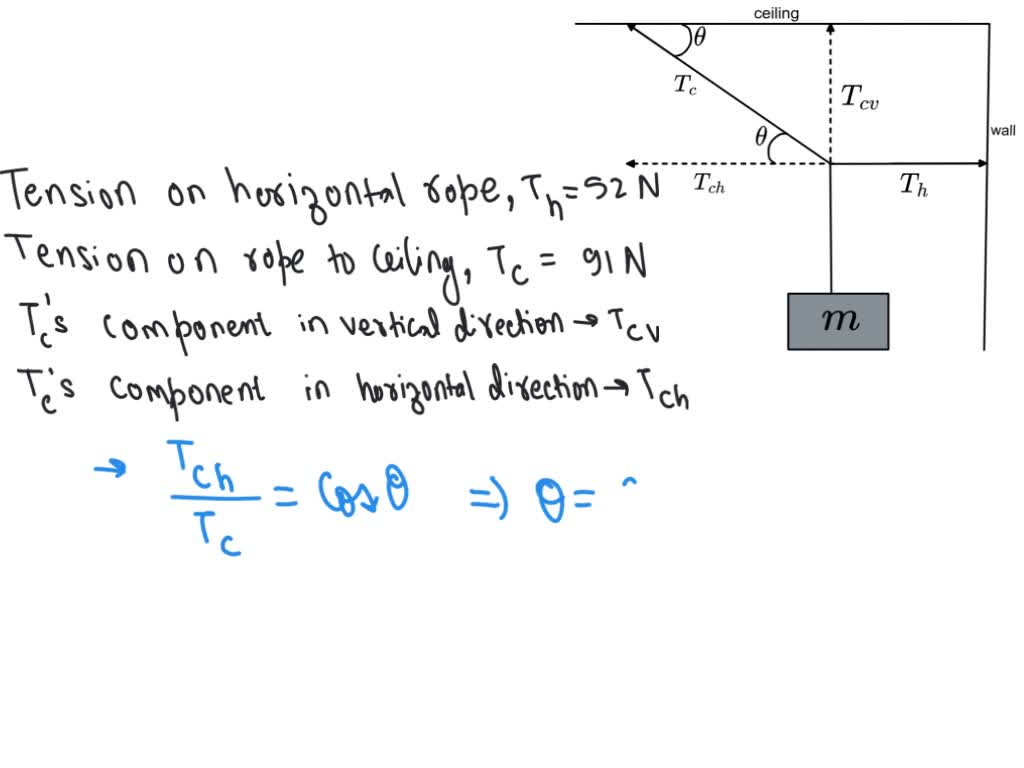 SOLVED: In the figure, a block of mass M hangs at rest. The rope that ...
