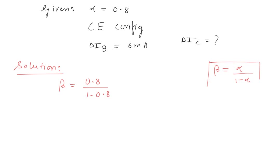 SOLVED For a transistor, the current amplification factor is 0.8. The
