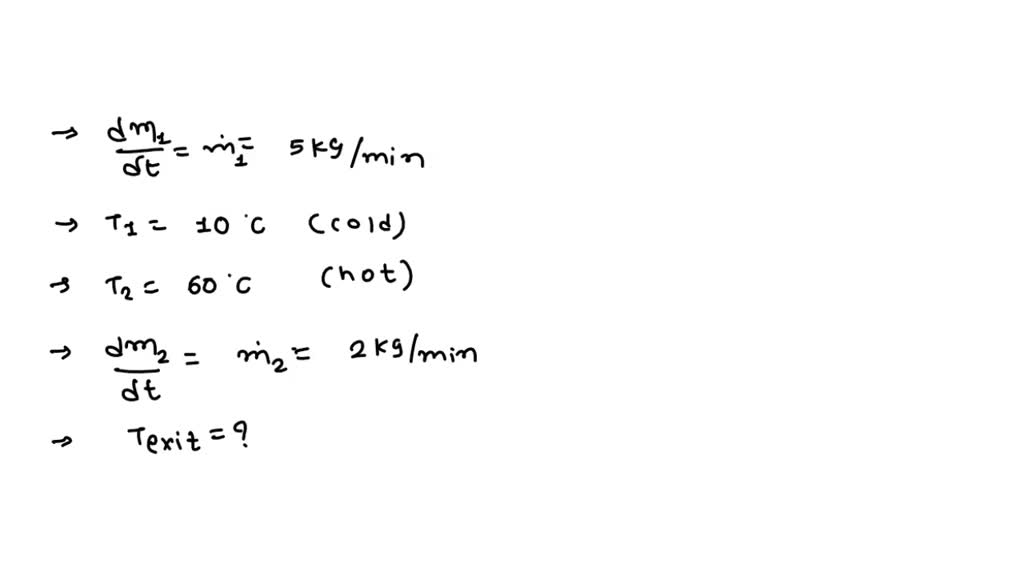 SOLVED In a shower, cold water at 10Â°C flowing at a rate of 5 kg/min