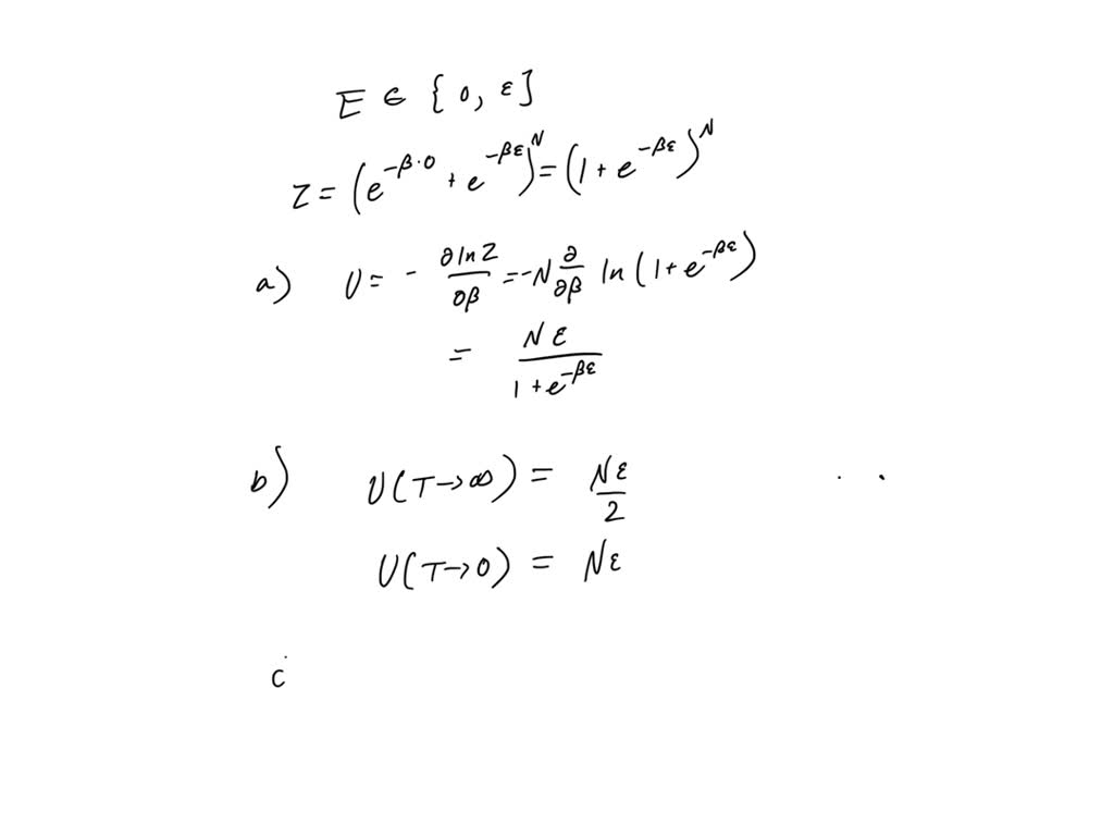 SOLVED: A3.1. Consider a system of N distinguishable particles. Each ...