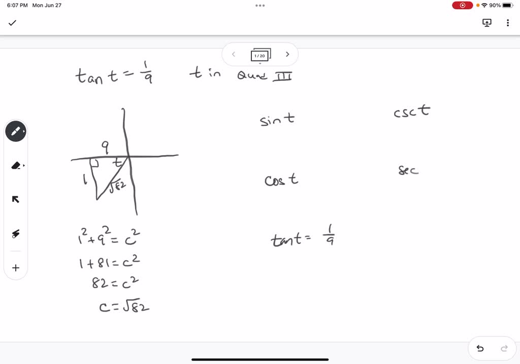 solved-find-the-values-of-the-trigonometric-functions-of-t-from-the