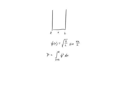 find-the-probability-that-a-particle-trapped-in-a-box-l-wide-and-infinite-potential-well-be-found-between-04-l-to-05-l-for-the-first-excited-state-90483