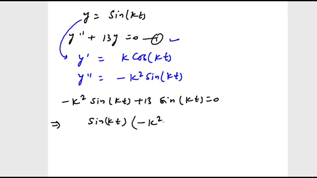 Solved Find All Values Of K For Which The Function Y Sin Kt