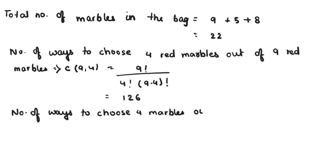 SOLVED: A bag contains 9 red marbles, 5 white marbles, and 8 blue ...