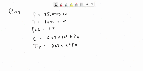 43-determine-the-diameter-of-a-ductile-steel-bar-fig-415-if-the-tensile-load-f-is-35000-n-and-the-torsional-moment-t-is-1800-nm-use-a-factor-of-safety-n15-e-207-x-10-kpa21x10kgfcm2-and-oyp-i-36438