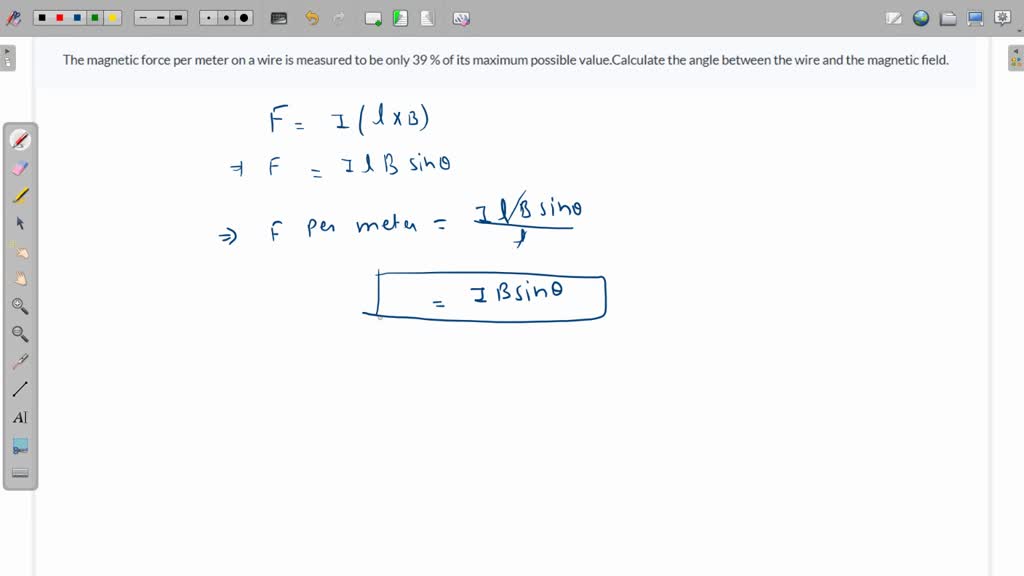 SOLVED The force per meter on a wire is measured to be only