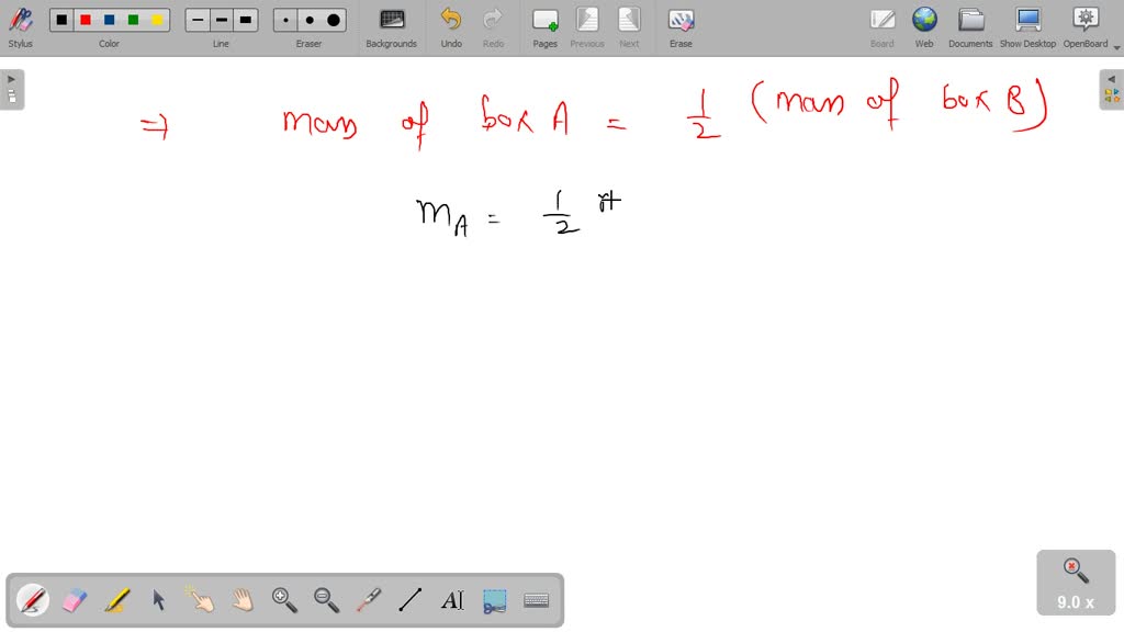 SOLVED You push on box A and box B with the same force. If A has half the mass of B, how do