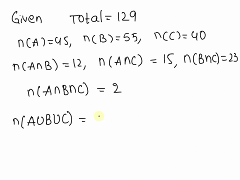 use-venn-diagram-to-answer-the-question-a-survey-of-129-college-students-was-done-to-find-out-what-elective-courses-they-were-taking-let-a-the-set-of-those-taking-art-b-the-set-of-those-taki-57604
