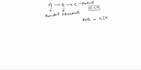 29-in-a-consecutive-reaction-a-b-c-the-concentration-of-the-intermediate-will-be-small-relative-to-the-starting-concentration-of-a-if-a-the-rate-con-stant-for-the-first-step-is-larger-than-t-06439