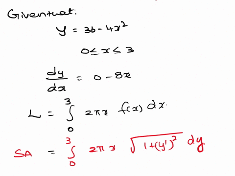 find-the-surface-area-of-revolution-about-the-y-axis-of-y-36-4-x2-over-the-interval-0-x-3-33365