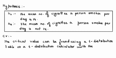 a-recent-study-stated-that-if-a-person-smoked-the-average-of-the-number-of-cigarettes-he-or-she-smoked-was-14-per-day-to-test-the-claim-a-researcher-selected-a-random-sample-of-15-smokers-an-21255