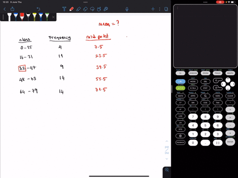 approximate-the-mean-for-the-following-data-set-round-your-answer-to-one-decimal-place-class-frequency-0-15-16-31-32-47-48-63-64-79-14-tne-mean-is-approximately-89154