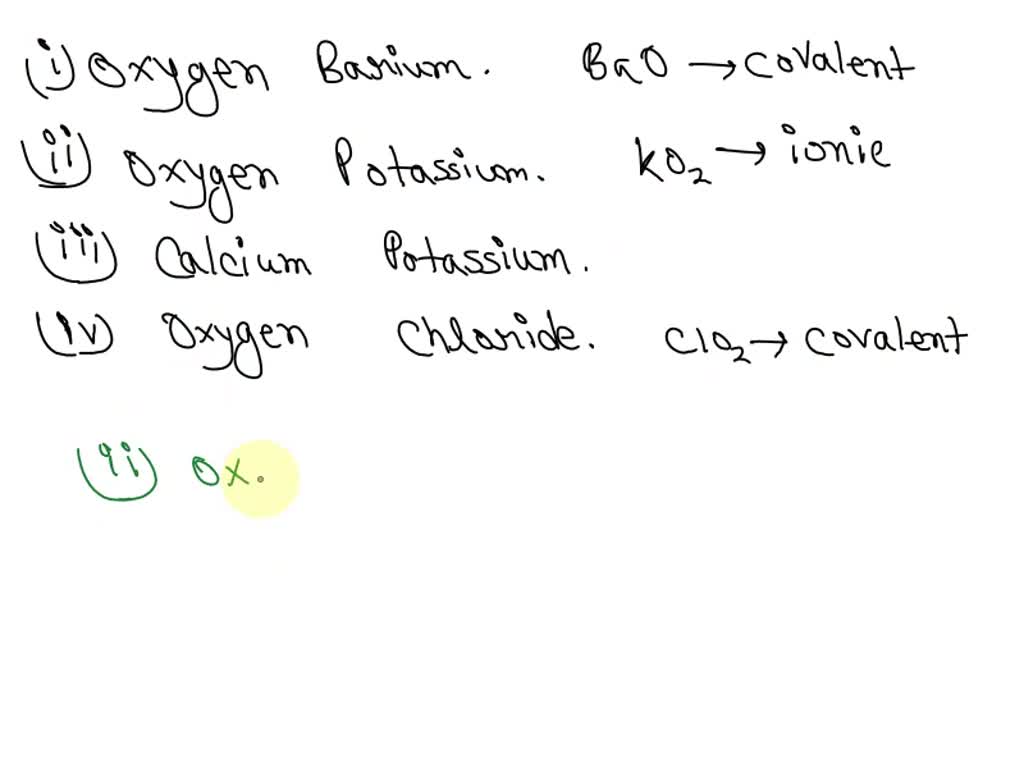 SOLVED 'Decide whether each pair of elements in the table below will