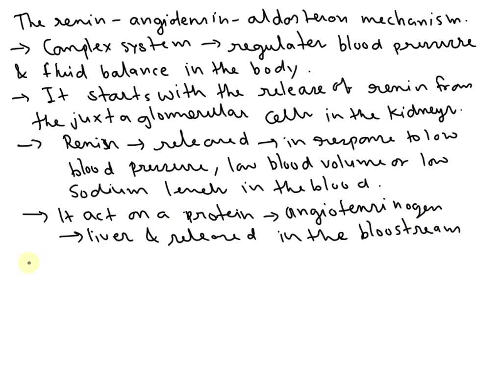 SOLVED: Consider the renin-angiotensin-aldosterone mechanism and its ...