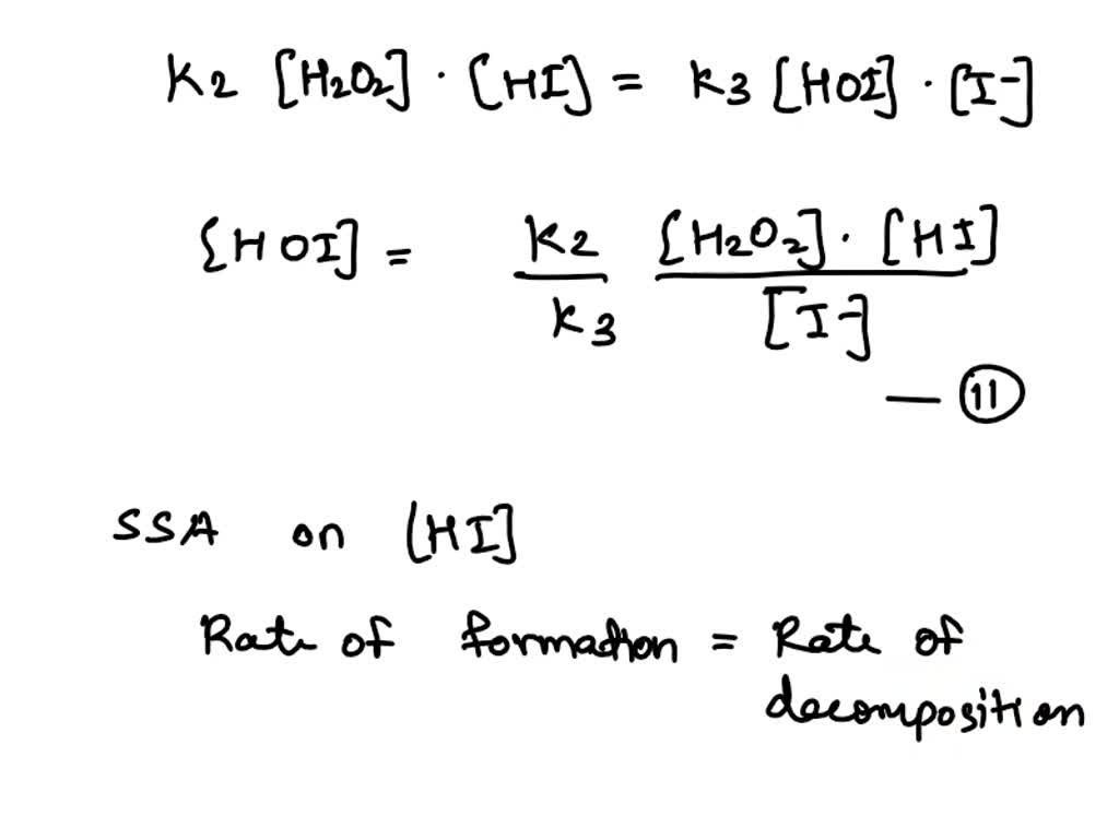 SOLVED: Hydrogen peroxide reacts with iodide ion in aqueous solution ...