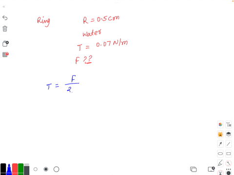 a-ring-of-radius-05-cm-is-floating-on-the-surface-of-water-if-surface-tension-of-water-is-007-nm-then-the-force-required-to-lift-the-ring-form-the-surface-of-water-will-be-a-44-10-1-n-b-44-1-29667