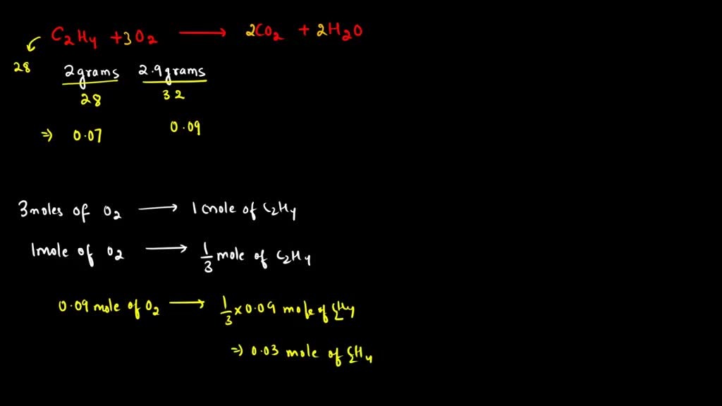 SOLVED Question 3 For the reaction of C2H4 g with O2 g to form