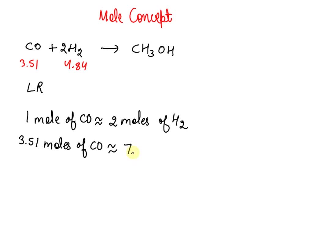 SOLVED carbon monoxide and hydrogen gas are used to produce methanol