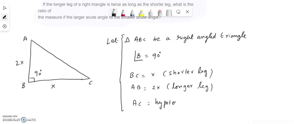 SOLVED: The hypotenuse of a right triangle is three times the length of ...