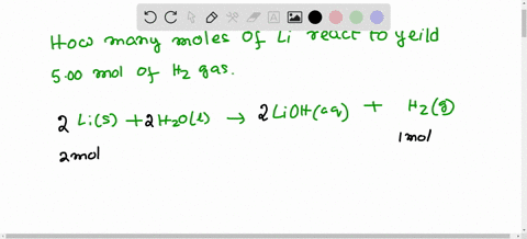 4. Lithium metal reacts with water to give lithium hydroxide and ...