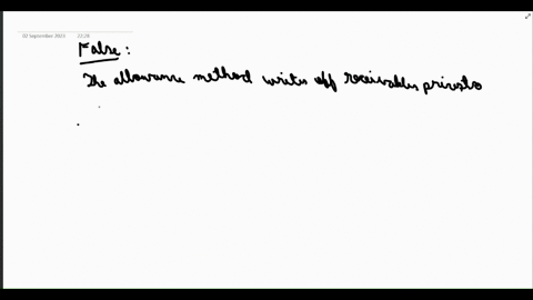 which-of-the-following-statements-is-false-group-of-answer-choices-allowance-for-bad-debts-is-a-contra-asset-account-the-allowance-method-adheres-to-the-matching-principle-the-allowance-method-writes