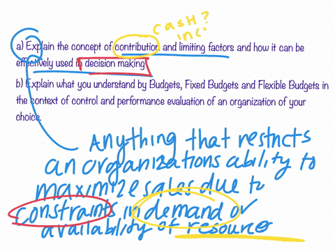 aexplain-the-concept-of-contribution-and-limiting-factors-and-how-it-can-be-effectively-used-in-decision-makingb-explain-what-you-understand-by-budgets-fixed-budgets-and-flexible-budgets-in-04513